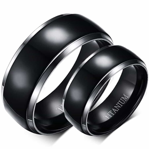 Titanium ring with polished edge